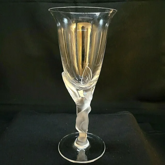 3 Igor Carl Faberge Kissing Doves Champagne Flute Glass Frosted Dove Goblet
