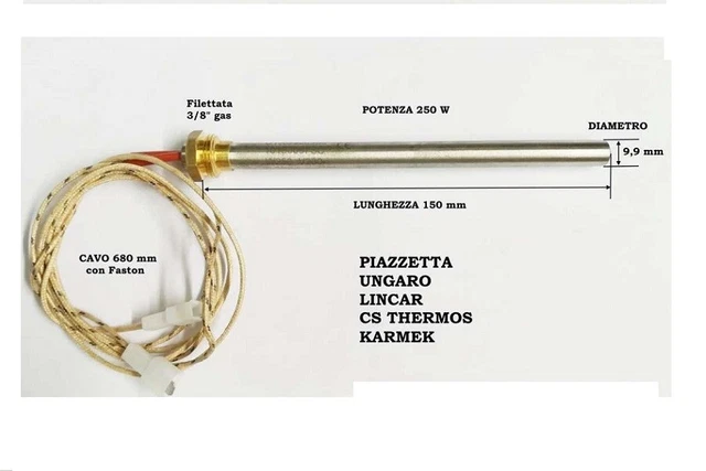 Candeletta Accensione Per Stufe A Pellet - Ceramica, 11.5mm, 240W, Per Biomassa - Foto 5