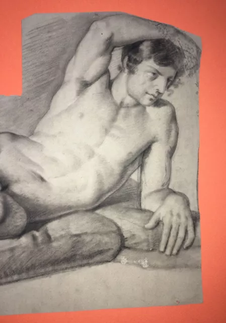 Arte-Artistico Disegno Antico-Nudo Maschile-Decorativo-Da Collezione-Mondo Gay