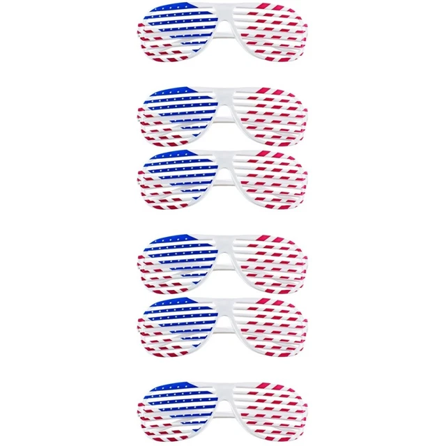 6 Pares Bandera Americana Ventanas EE. UU. Gafas