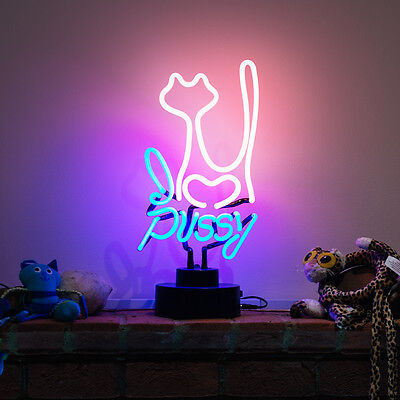 VETRO Insegna al Neon I Love PUSSY romantico da comodino lampada da lettura Neonetics LUCE Satire