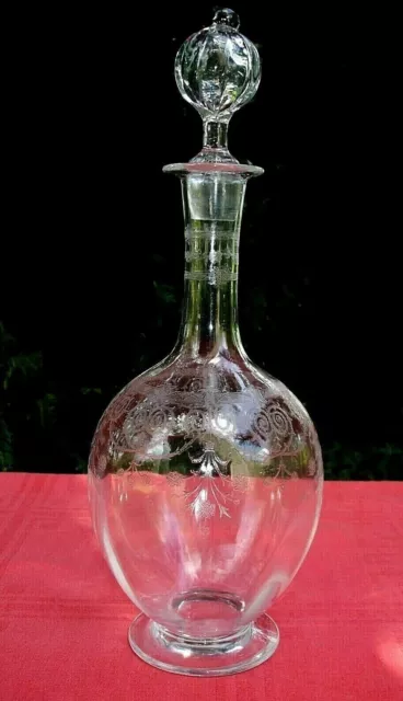 Sevres Choisy Crystal Decanter Karaffe Carafe A Vin Cristal Grave Empire 19Eme B