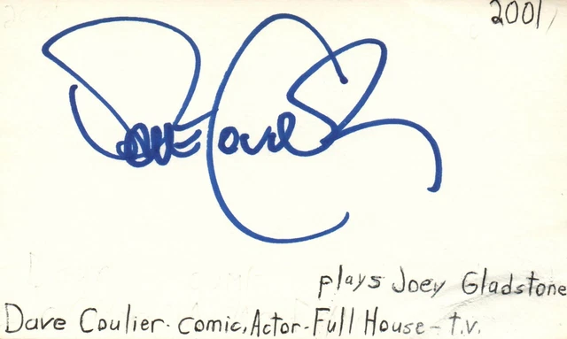 Dave Coulier Actor Comic Full House TV Movie Autographed Signed Index Card