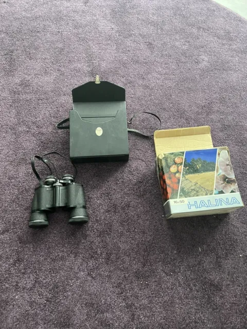 binoculars  Halina  Sightsetter 16x50. Fully Coated Optics With Case Used VGC.