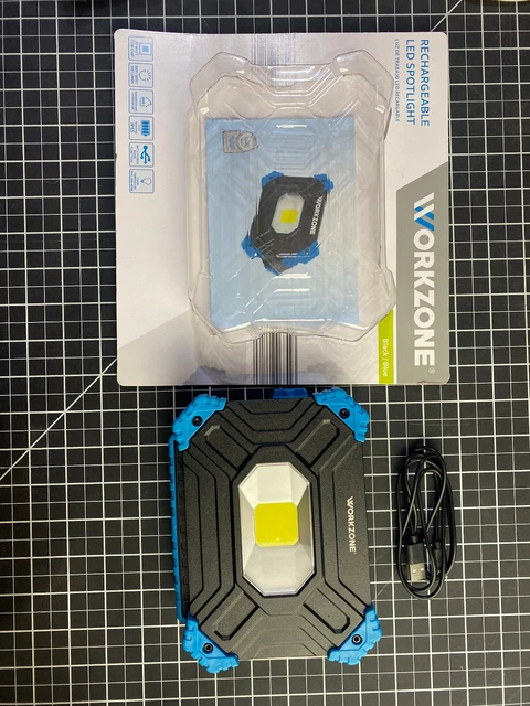 Workzone Light WORKZONE RECHARGEABLE LED spotlight lithium ion battery up to 2000 ...