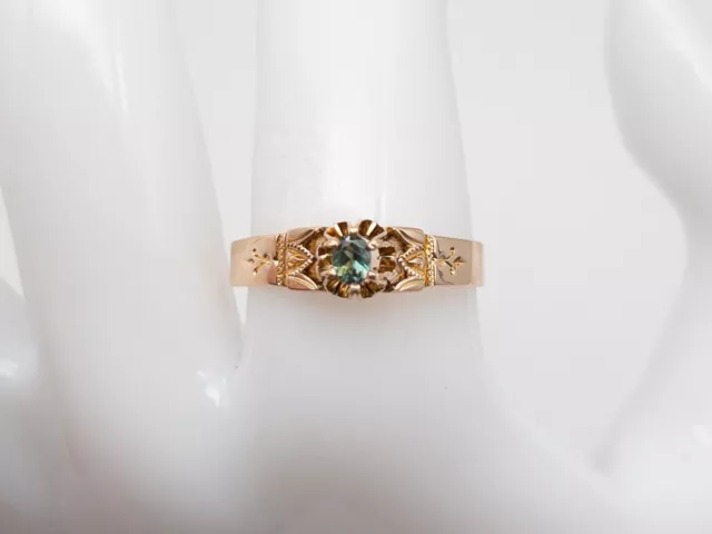 Antique Victorian 1870s $2000 Natural Alexandrite 14k Yellow Gold Band Ring