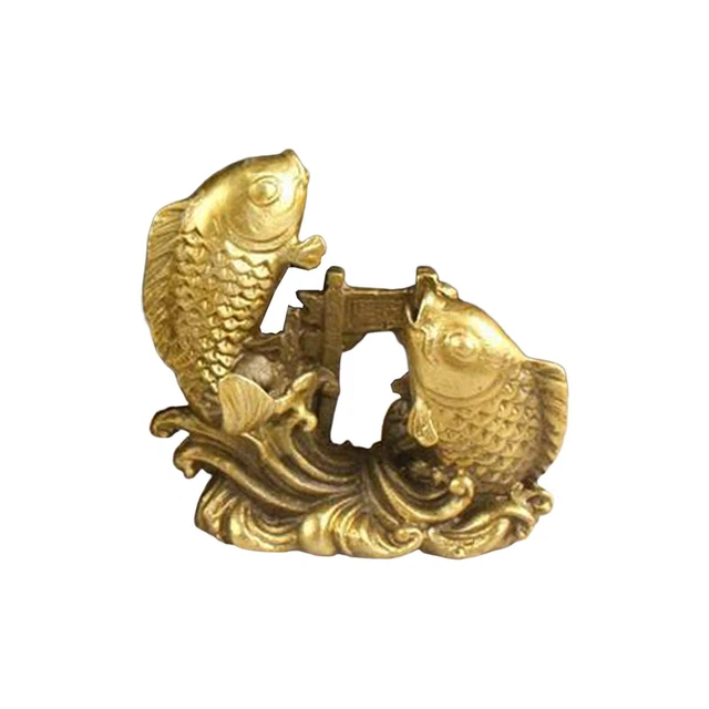Fish Leaping Dragon Gate Ornament Figurine Chinese Feng Shui Statue for Gate