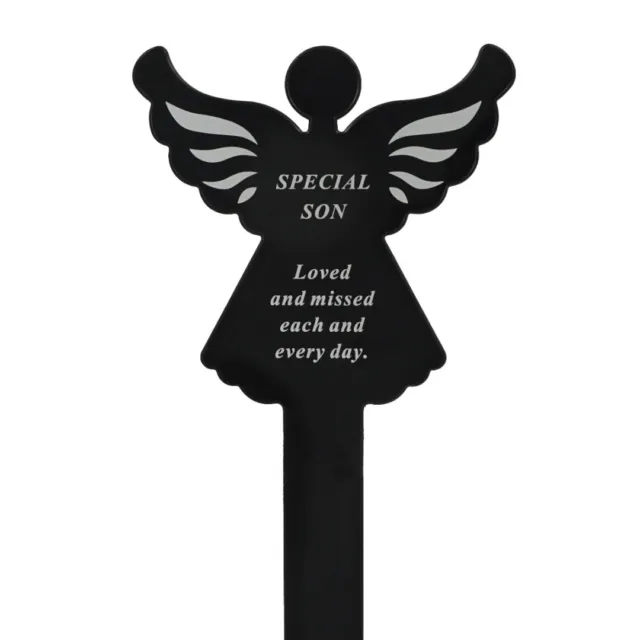 Special Son Memorial Remembrance Grave Angel Ground Stake Plaque