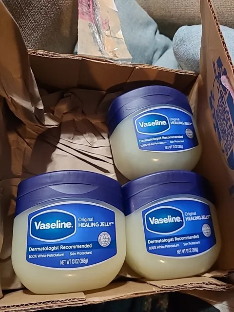 Vaseline 100% Pure Petroleum Jelly, Original Skin Protectant, 13 Oz (Pack  of 2)