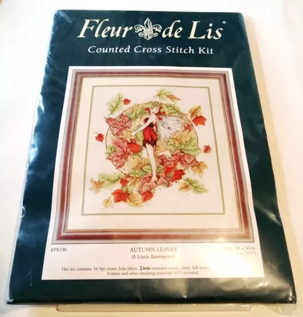 Kit complet de broderie Cross stitch - Fleur de lis - Autumn Leaves