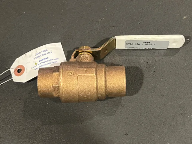 Milwaukee UPBA150 1" Std. Port DOMESTIC LF Bronze  Ball Valve, 600 WOG; Sweat