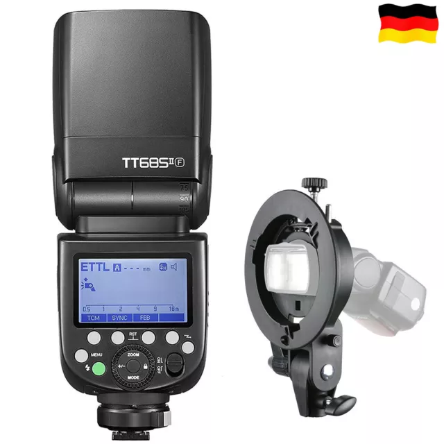 Godox TT685II-F TTL HSS Blitz Blitzgerät für Fujifilm + S-typ Bowens Blitzhalter