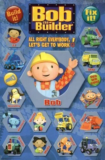 (LAMINATED) BOB THE BUILDER VINTAGE POSTER (61x91cm) PICTURE PRINT ART ...