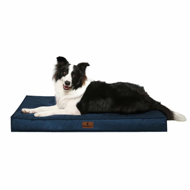 Blue Orthopedic Foam Large Dog Bed Pet Mat w/ Removable Oxford Waterproof Cover