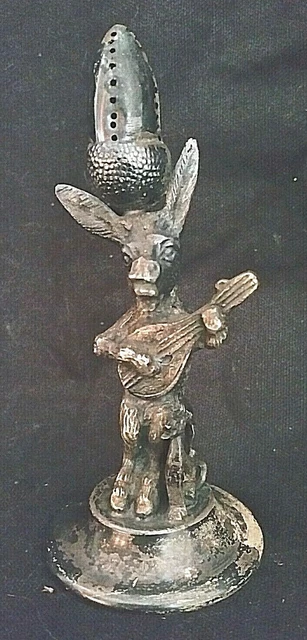 Rare Donkey Playing Mandolin Figurine Mule Acorn Dog Vintage Makers Mark