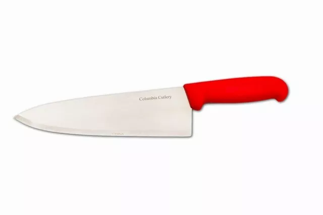 8" Columbia Cutlery Chef Knife - Red Handle - Brand New and Very Sharp!