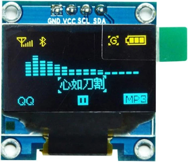 0.96& I2C IIC OLED LCD Display 128X64 4Pin OLED Display Module (Yellow ...