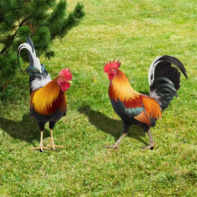 Rooster Statues Decor,Outdoor Chicken Sculpture Yard Art for-FarmLawn Home Decor