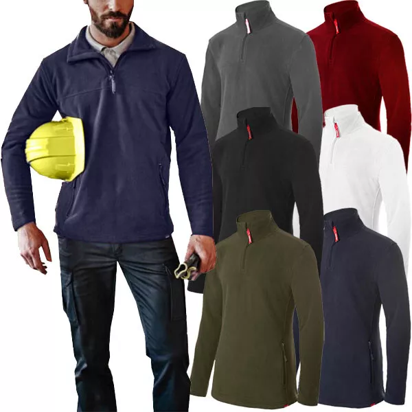 Mens Half Zip Micro Fleece Pullover Jacket Warm Winter Heavy Work Anti Pill Tops