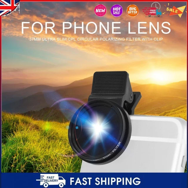 37mm Ultra Slim CPL Circular Polarizing Lens Filter with Clip Phone Accessories