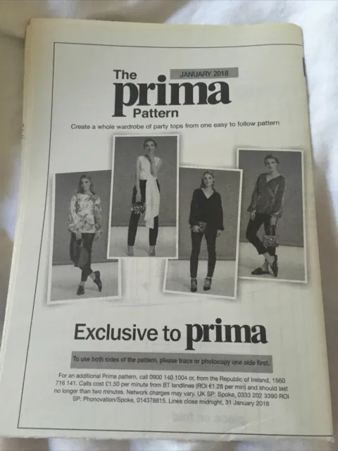 Prima Sewing Patterns Party Top Easy Sew Sizes 10-20 New UNCUT Jan 2018