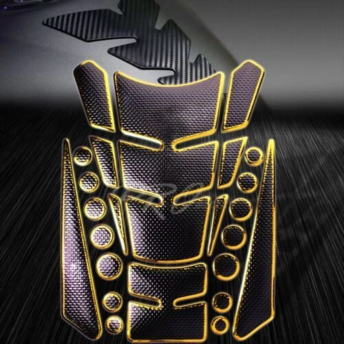 Black/Gold 3D 24-Piece Custom Fuel Gas Tank Pad Protector Decal Sticker Motors