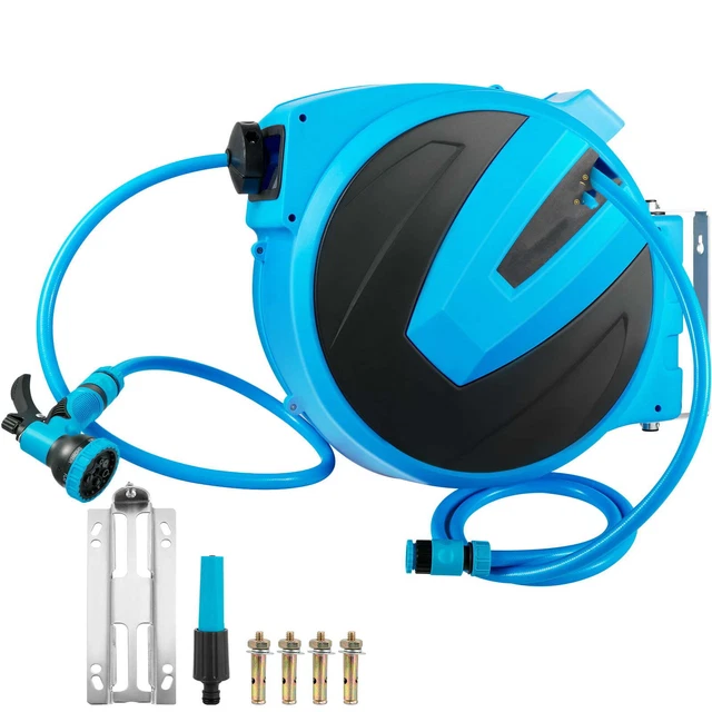 WALLMOUNTED RETRACTABLE HOSE Reel Garden Water Hose Reel 5/8 inch x 65