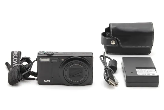 Near Mint Ricoh CX5 10MP Compact Digital Camera Black Body from Japan