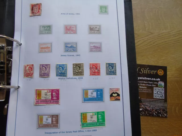 Jersey - collection of 551 stamps + 2 MS in Lever Arch File see pics and descr