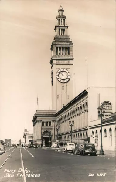 RPPC San Francisco,CA Ferry Building California Zan Real Photo Post Card Vintage