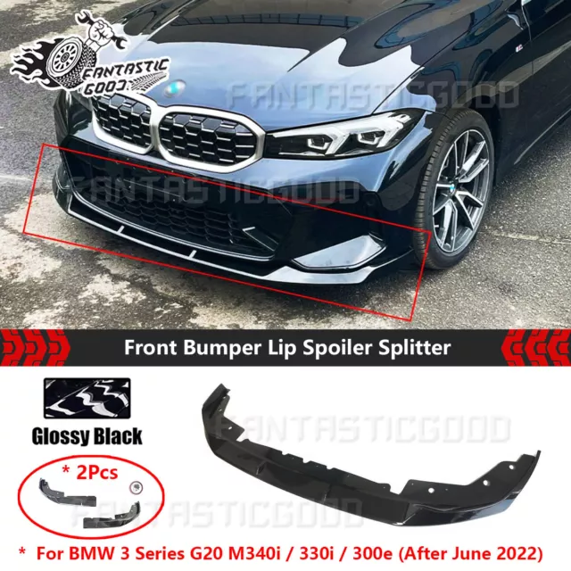 For BMW G20 LCI M340i 330i 330e 2023-2024 MP Style Glossy Black Front Bumper Lip