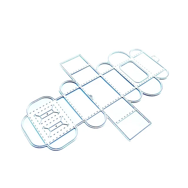 3D Concave Rectangle Candy Box Metal Cutting Dies Stencil DIY Embossing Template