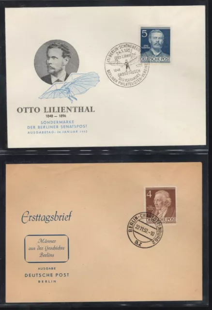 BERLIN: MÄNNER FDC, Lot aus MiNr. 91 - 100 = FIRST DAY COVER, Michel 425,- €