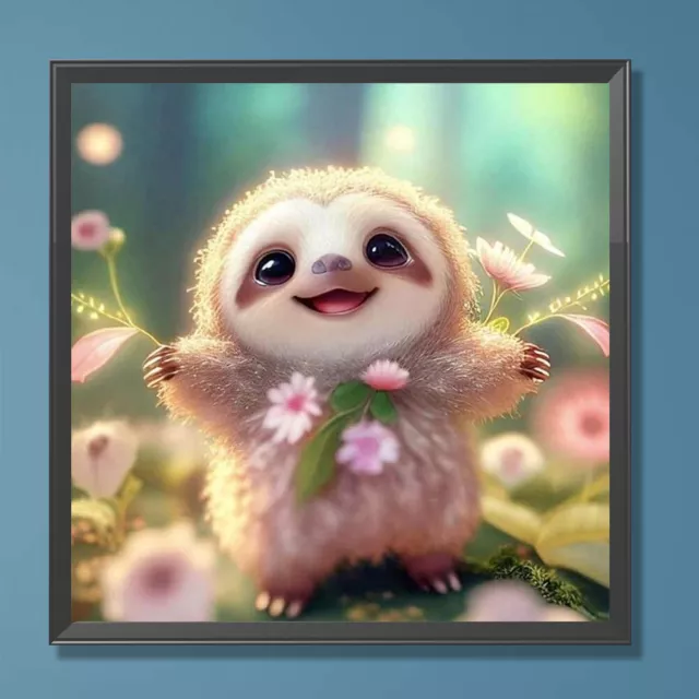 5D DIY Full Round Drill Diamond Painting Cute Sloth Kit Home Decoration 30x30cm