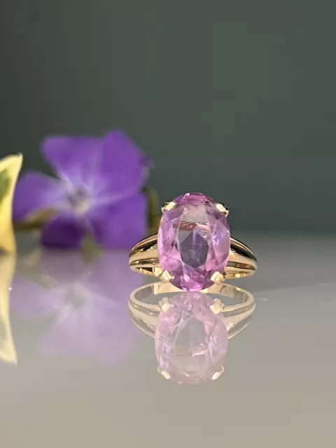 bague or 18 carats Améthyste