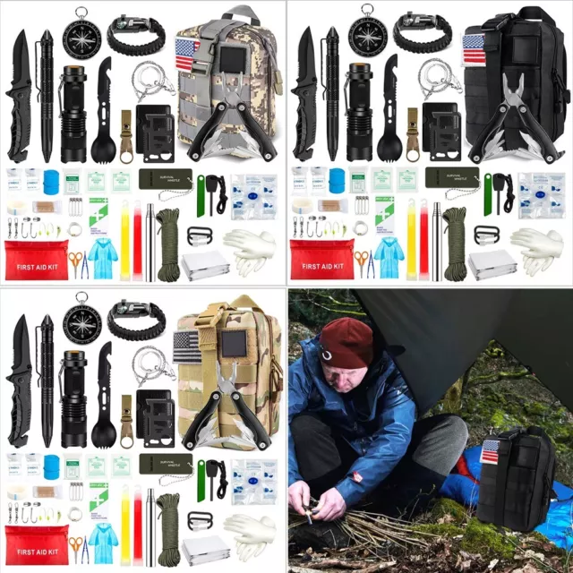 Outdoor Außen Notfall Survival Kit Set Gear Camping Multitool Erste Hilfe Kasten