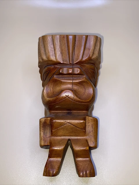 Tiki God Ku Statue Hawaiian Milo Wood Rare Statue From Hawaii