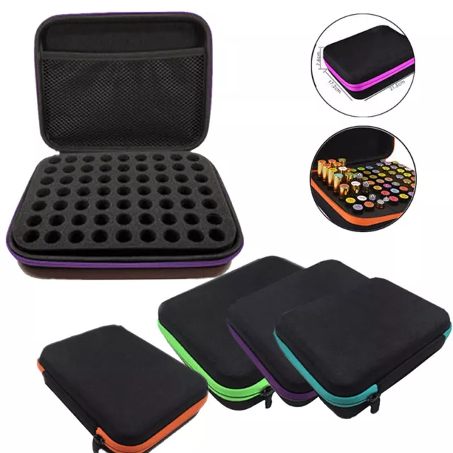 63 Bottle Essential Oil Carry Case 1-3Ml Holder Storage Aromatherapy Hand Bag-lk