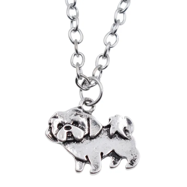 Retro Shih Tzu Pendant Alloy Dog Long Chain Necklace Charm Jewelry Unisex Decor