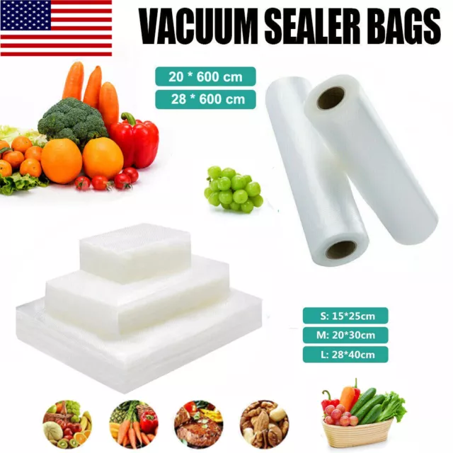Vacuum Sealer Bags Roll Pack For Vac Storage Food Saver Seal a Meal , 5 Sizes,US
