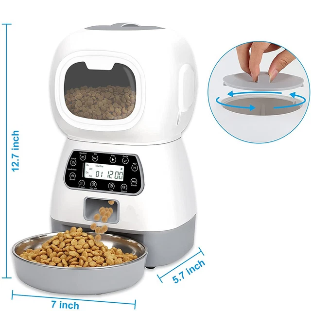 Smart Automatic Pet Feeder Voice Record Timer Dog Food Bowl Cat Food Dispenser 8
