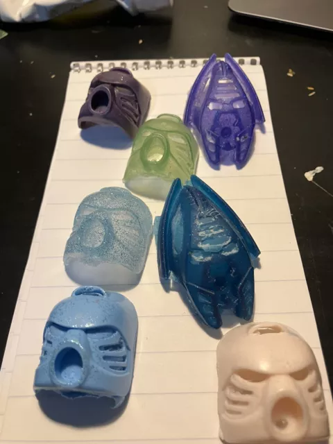 Set Of 7 Custom Bionicle Masks -- Bionicle Mask Lot (VERY FLAWED)