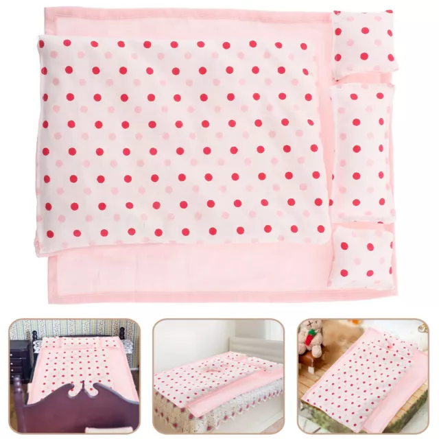 Doll House Bed Blanket Dollhouse Throw Pillows Mini Supplies Toy Room