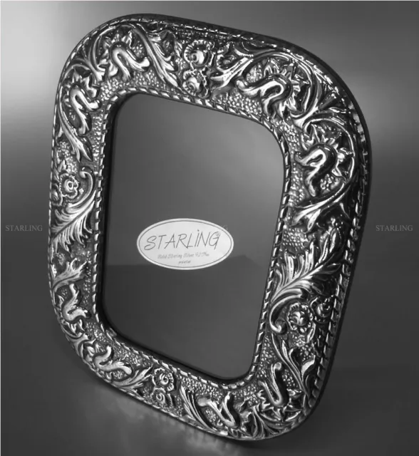 Heavy Victorian Photo Frame Silver Frame 925 Sterling Silver Bildmaß 09x13 (T1)