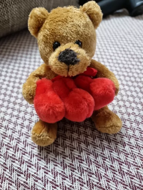 Kuschelwuschel Teddybär Herz Valentinstag Liebe Love Stofftier Plüsch 17cm braun