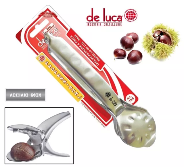 Pinza Taglia Castagne In Acciaio Inox 18/10 Con Doppia Lama A Croce "De Luca" --