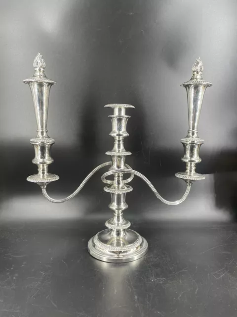 Antq Vntg Barker Ellis Silver Plate Candelabra Candle Holder Flame Torch Attach