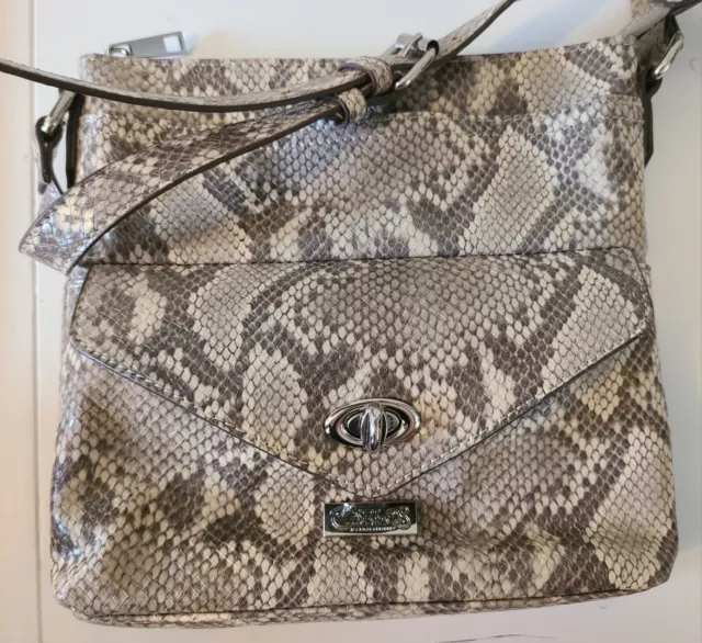 NWOT Gorgeous Carlos Santana White Gray Snakeskin Purse Crossbody Bag