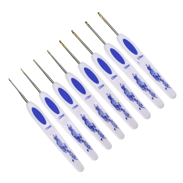 9 PZ KIT ganci all'uncinetto all'uncinetto punti croce occhi grandi in metallo EUR 3,28