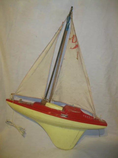 ⛵️ Vintage 70 Ancien VOILIER BATEAU DE BASSIN GS GIRAUD SAUVEUR FRANCE PLASTIQUE